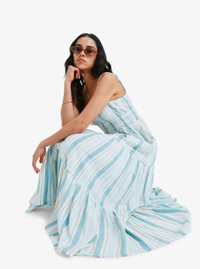 Sunshine Coastline Stripe - Strappy Midi Dress for Women  ERJWD03931