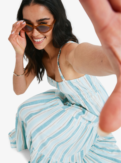 Sunshine Coastline Stripe - Strappy Midi Dress for Women  ERJWD03931