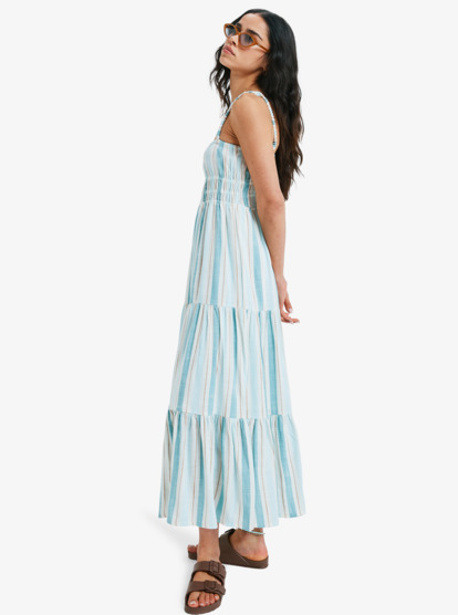 Sunshine Coastline Stripe - Strappy Midi Dress for Women  ERJWD03931