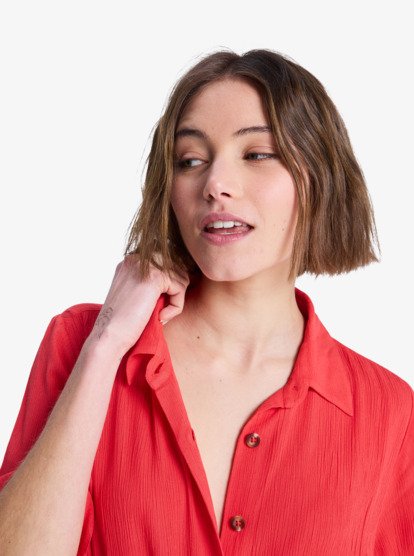 Island Escape Solid - Shirt Dress for Women  ERJWD03937