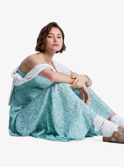 Tropical Glow Maxi Printed - Tiered Dress for Women  ERJWD03965