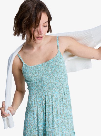 Tropical Glow Maxi Printed - Tiered Dress for Women  ERJWD03965