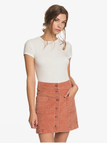 Warning Sign - Buttoned Corduroy Skirt for Women  ERJWK03090