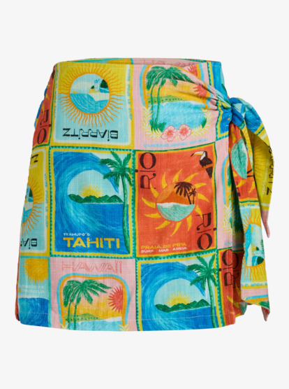 roxy, Atlas Summer Cocktail - Jupe courte pour Femme, ATLAS ATLAS PRINT (xbyr) Atlas Summer Cocktail - Mini Skirt for Women  ERJWK03181