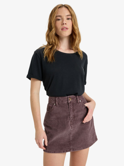roxy, Rainfall - Gonna in velluto a coste mini da Donna, HUCKLEBERRY (rrf0) Rainfall - Mini Length Corduroy Skirt for Women  ERJWK03187