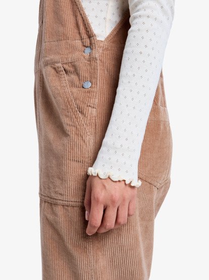 roxy, Trailblazer Overall - Salopette en velours côtelé pour Femme, WOODSMOKE (cma0) Trailblazer Overall - Cotton Corduroy Dungarees for Women  ERJWO03022