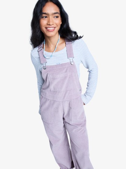 roxy, Trailblazer Overall - Salopette en velours côtelé pour Femme, NIRVANA (pjq0) Trailblazer Overall - Cotton Corduroy Dungarees for Women  ERJWO03022