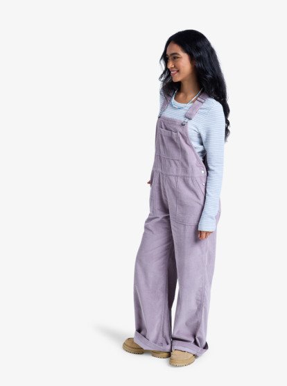roxy, Trailblazer Overall - Salopette en velours côtelé pour Femme, NIRVANA (pjq0) Trailblazer Overall - Cotton Corduroy Dungarees for Women  ERJWO03022