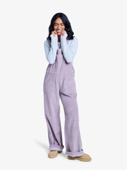 roxy, Trailblazer Overall - Salopette en velours côtelé pour Femme, NIRVANA (pjq0) Trailblazer Overall - Cotton Corduroy Dungarees for Women  ERJWO03022