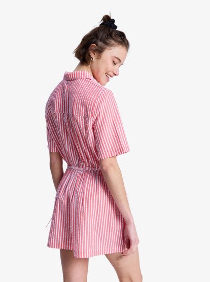 Real Tomorrow Stripe - Collared Short Jumpsuit for Women  ERJWO03025