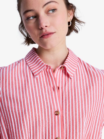 Real Tomorrow Stripe - Collared Short Jumpsuit for Women  ERJWO03025