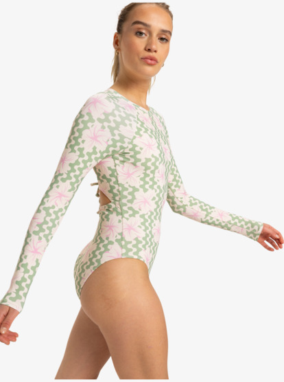 Hibiscus Daze - Long Sleeves Swimsuit for Women  ERJWR03834