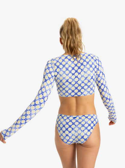 Artsy Tile - Long Sleeves Crop Surf Top for Women  ERJWR03836