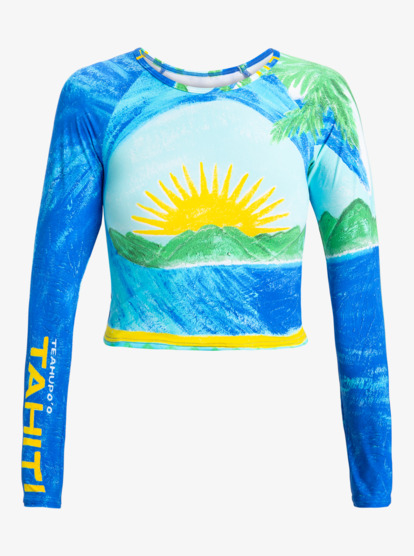 roxy, Atlas - Langärmliges Surf-Top mit Cropped Fit für Frauen, SKYWAY (bfb0) Atlas - Long Sleeves Crop Surf Top for Women  ERJWR03847
