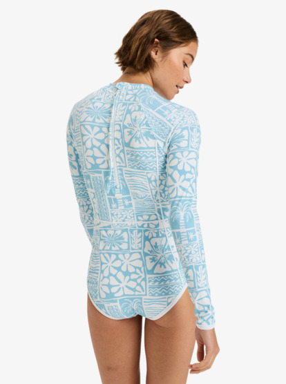 Flowers Wave - Long Sleeve Back Zip One-Piece for Women  ERJWR03876