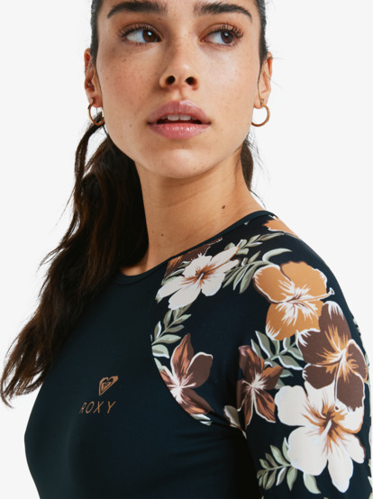 roxy, Basic Mix - Langärmliger Badeanzug für Frauen, ALMOND TROPICAL FEELS (cmd7) Basic Mix - Long Sleeve One-Piece Swimsuit for Women  ERJWR03885