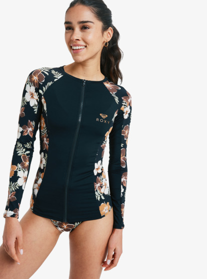 Full Zipped Mix - Long Sleeve Zipped Rash Vest for Women  ERJWR03890