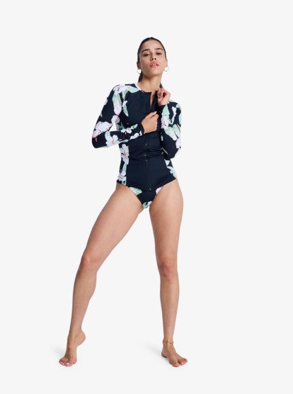 Ls Zip Lycra - Zipped Long Sleeve Rash Vest for Women  ERJWR03898