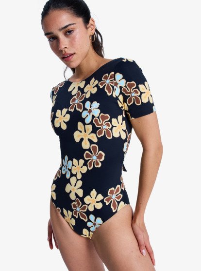 Sun Babe - Short Sleeve One-Piece Swimsuit for Women  ERJWR03901