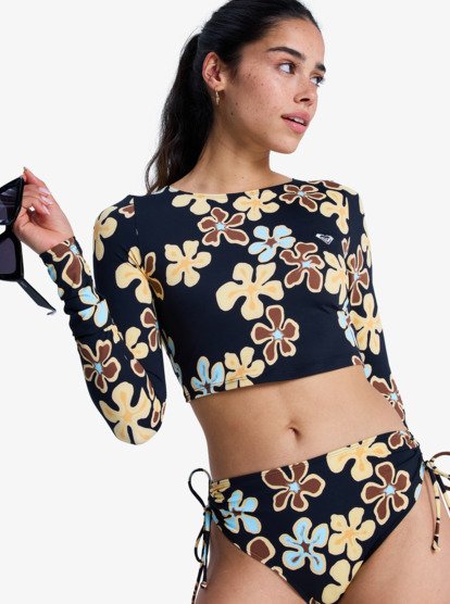 The Beach Babe - Long Sleeve Cropped Rash Vest for Women  ERJWR03902