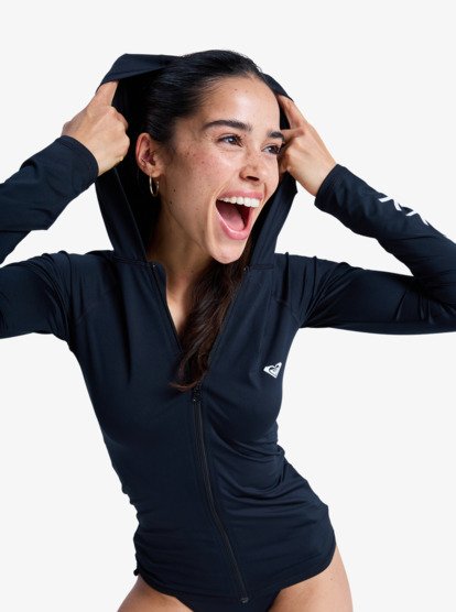 Essentials - Long Sleeve Hooded Rash Vest for Women  ERJWR03909