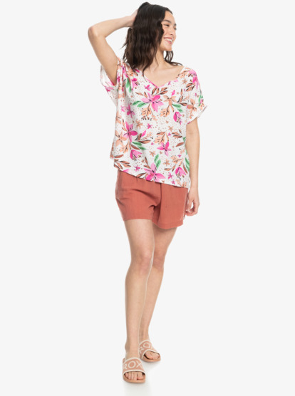 Sweet Hibiscus - V-Neck Top for Women  ERJWT03617