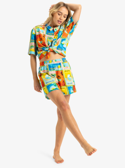roxy, Atlas Another Sun - Short Sleeves Shirt for Women, ATLAS ATLAS PRINT (xbyr) Atlas Another Sun - Short Sleeves Shirt for Women  ERJWT03681