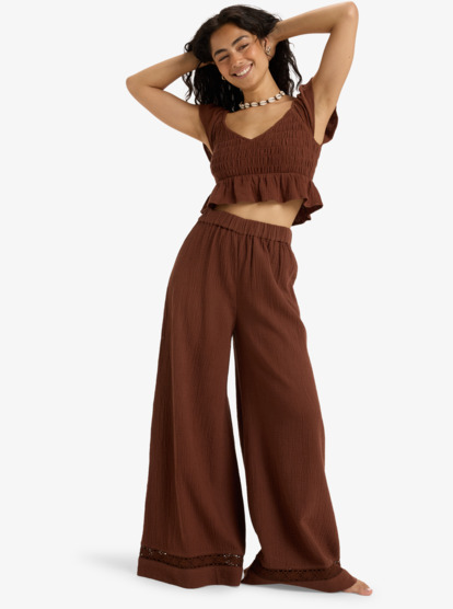 roxy, Brisa Nova - Haut manches courtes pour Femme, FONDUE FUDGE (czg0) Brisa Nova - Short Sleeve Top for Women  ERJWT03689