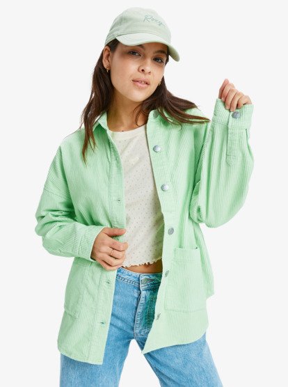 Kick Back Washed Cord - Button Down Shirt Jacket for Women  ERJWT03697