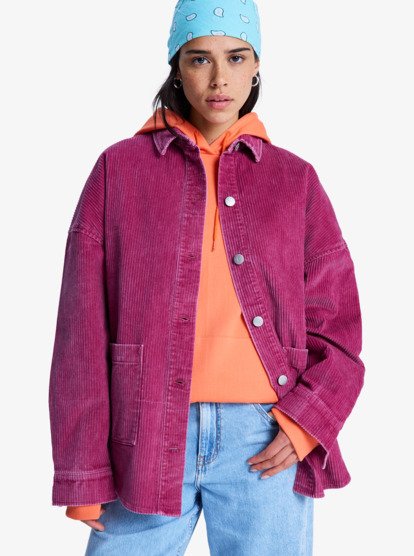 Kick Back Washed - Oversized Corduroy Jacket for Women  ERJWT03697