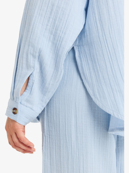 roxy, Morning Time - Camisa oversize de manga larga para mujer, KENTUCKY BLUE (bfp0) Morning Time - Oversize Long Sleeve Shirt for Women  ERJWT03698