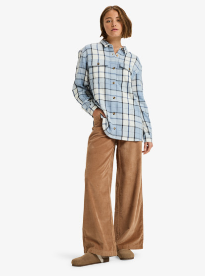 roxy, Let It Go Flannel - Overhemd met Lange Mouwen voor Dames, BLUEBLIZZ MARIACHI PLAID SMALL (bgc5) Let It Go Flannel - Long Sleeve Shirt for Women  ERJWT03721