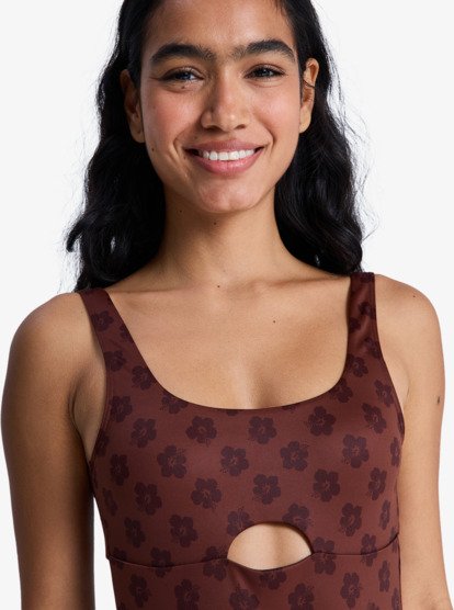 roxy, Roxy Pro - Badeanzug für Frauen, CHOCOLATE PLUM POLKABISCUS (xckc) Roxy Pro - One-Piece Swimsuit for Women  ERJX103725