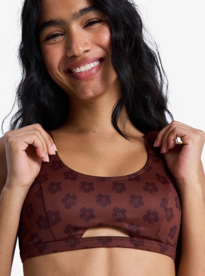 roxy, Roxy Pro - Bralette Bikini Top for Women, CHOCOLATE PLUM POLKABISCUS (xckc) Roxy Pro - Bralette Bikini Top for Women  ERJX305482