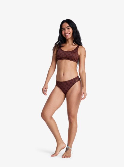 roxy, Roxy Pro - Mittleren Po-Abdeckung Bikinihosen für Damen, CHOCOLATE PLUM POLKABISCUS (xckc) Roxy Pro - Medium Coverage Bikini Bottoms for Women  ERJX405040