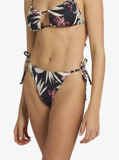 roxy, Pt Beach Classics Ts Bikini - Bas de bikini pour Femme, ANTHRACITE WIND SWEPT FLORAL (kvj9) Pt Beach Classics Ts Bikini - Bikini Bottoms for Women  ERJX405108