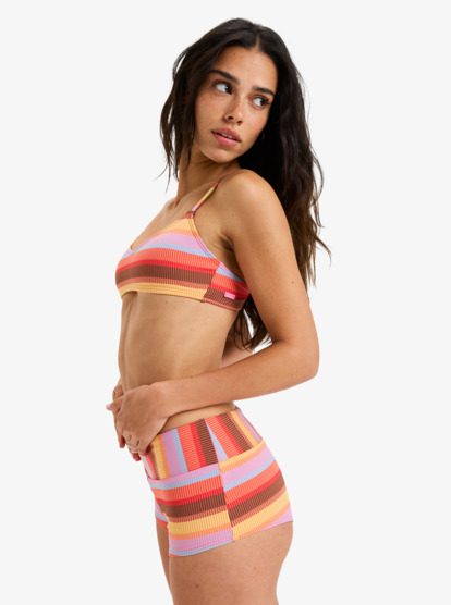 Sunset Stripe Mid Waist Shorty - Bikini Bottoms for Women  ERJX405122