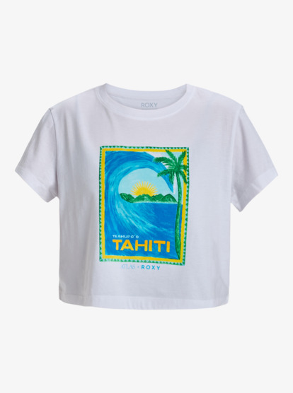 roxy, Atlas - T-shirt à manches courtes pour Femme, BRIGHT WHITE TAHITI (wbb6) Atlas - Short Sleeves T-Shirt for Women  ERJZT05921