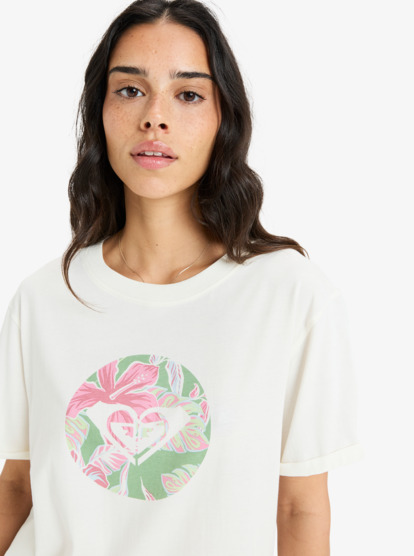 Oceanregular Round Hibiscus - Short Sleeves T-Shirt for Women  ERJZT05927