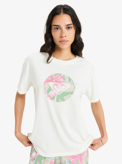 Oceanregular Round Hibiscus - Short Sleeves T-Shirt for Women  ERJZT05927