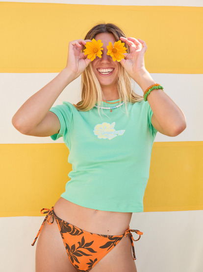 Beach Love - Crop Short Sleeve T-Shirt for Women  ERJZT05968