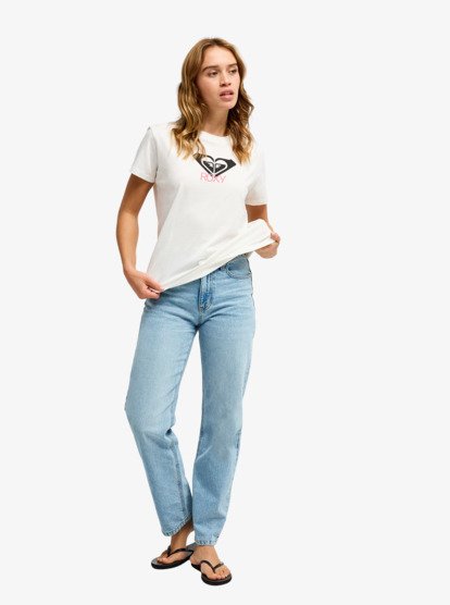 roxy, Ocean Road Art - T-Shirt à manches courtes pour Femme, EGRET (wbs0) Ocean Road Art - Short Sleeve T-Shirt for Women  ERJZT06015
