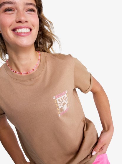 roxy, Oceanregular Poster - T-shirt met korte mouwen voor Dames, WOODSMOKE (cma0) Oceanregular Poster - Short Sleeve T-Shirt for Women  ERJZT06017