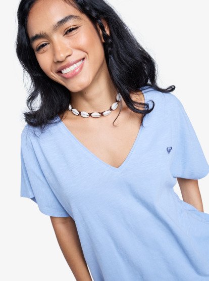 roxy, Nightfall - T-shirt met korte mouwen voor Dames, BLUE BLIZZARD (bkj0) Nightfall - Short Sleeve T-Shirt for Women  ERJZT06029