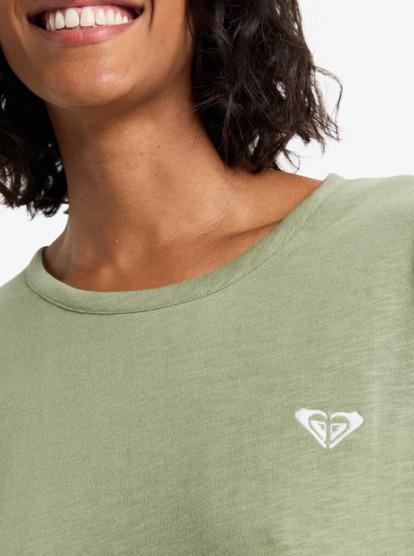 roxy, Oceanwave Regular Emby - T-Shirt à manches courtes pour Femme, OIL GREEN (gld0) Oceanwave Regular Emby - Short Sleeve T-Shirt for Women  ERJZT06030
