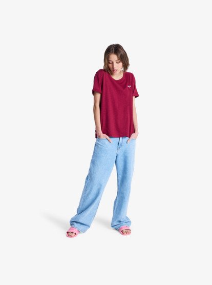 roxy, Oceanwave Regular Emby - T-shirt met korte mouwen voor Dames, RHODODENDRON (rrm0) Oceanwave Regular Emby - Short Sleeve T-Shirt for Women  ERJZT06030