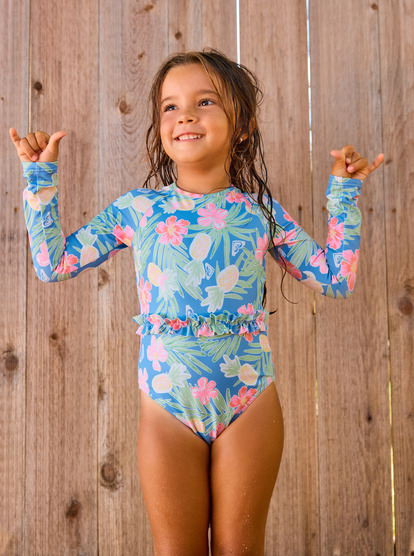 Tropical Story - Long Sleeves One-Piece Rashguard for Girls 2 - 7  ERLWR03329