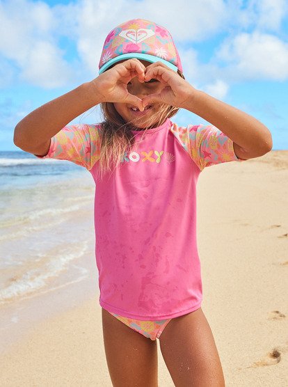 Check - Short Sleeve Rash Vest Set for Girls 2-7  ERLWR03357