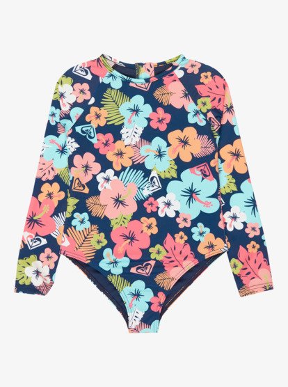 Morning Flower - Long Sleeve One-Piece Swimsuit for Girls 2-7  ERLWR03359