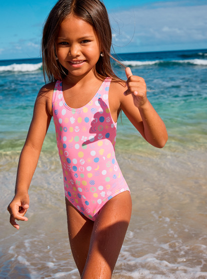 Maillot De Bain Fille 3 Pièces - Haut à Volants Et Bas Assorti - Imprimé Dégradé Scintillant - Pour Plage Et Piscine